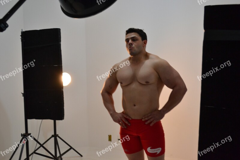 Strong Muscle Athlete Studio Photo Shoot