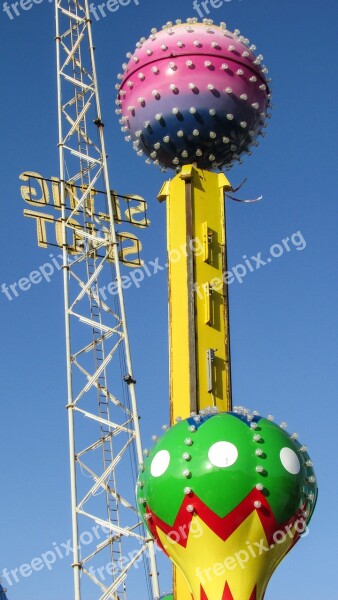 Luna Park Amusement Park Colorful Entertainment Attraction