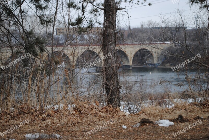 Minneapolis Minnesota Stone Arch Bridge Landmark Architecture