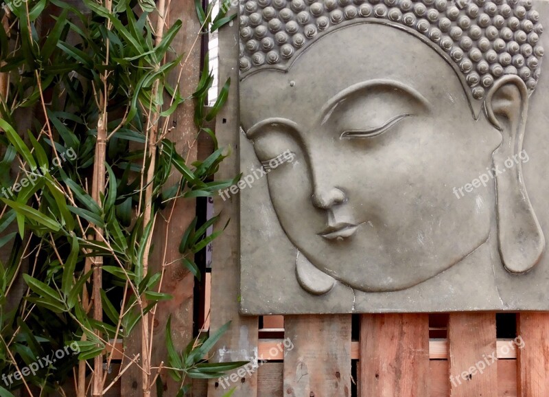 Buddha Stone Relief Mural Bamboo Buddhism