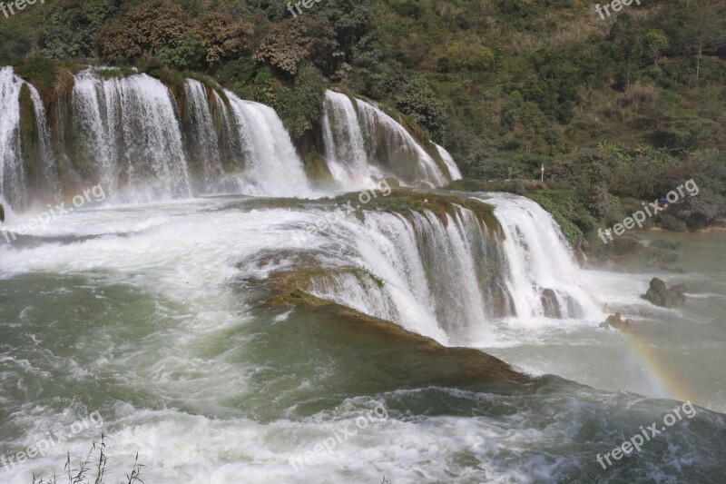 Waterfall Water Detian Falls Detian Vietnam