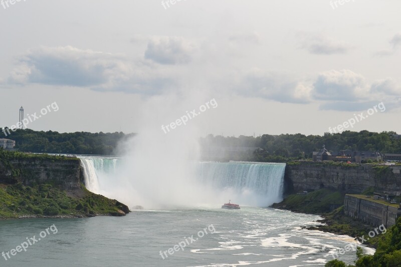 Niagarafall Waterfall Canada Niagara Nature