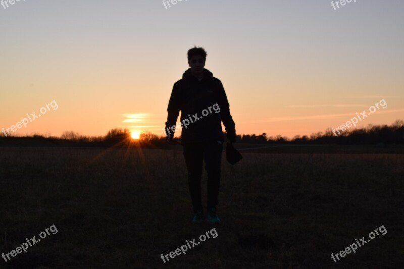 Sun Silhouette Sunset Sky People