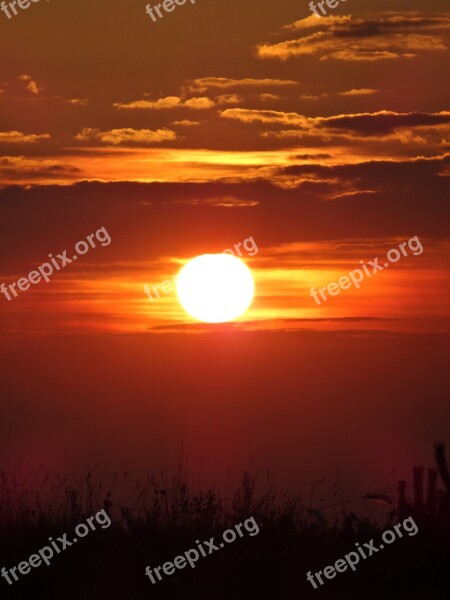 Olkusz Poland Sunset Landscape Clouds