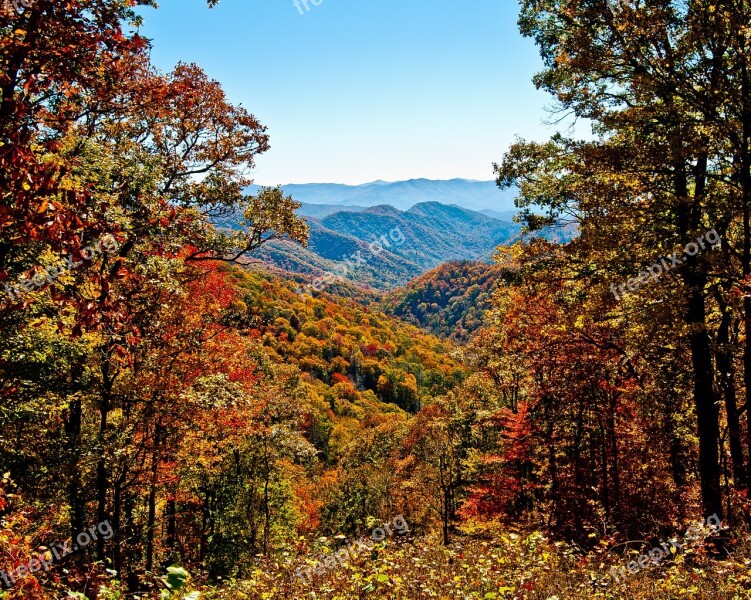 Outdoors Park Landscape Smoky Mountains Scenic