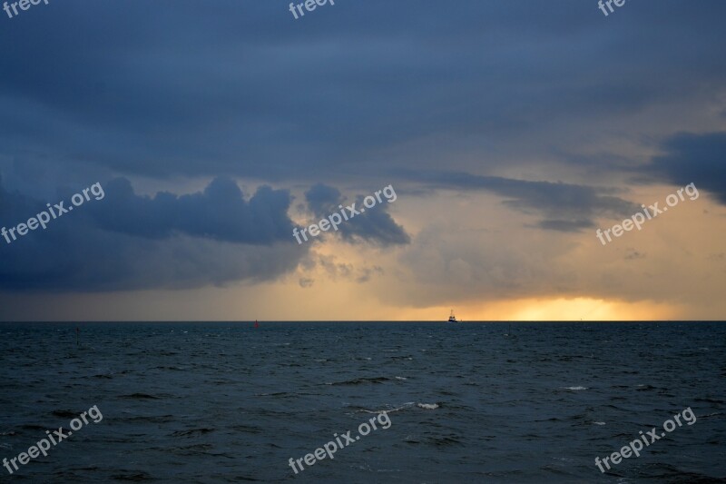 Clouds Sea Sunset Sky Water