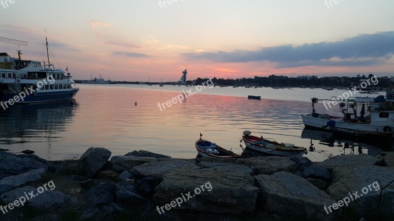 Turkey Istanbul Tuzla Sunset Landscape