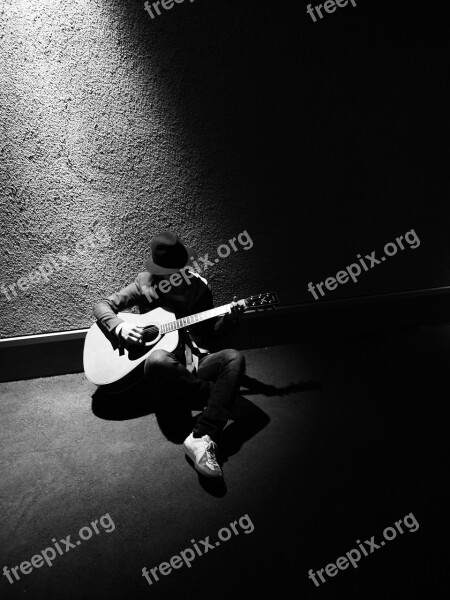 Guitar Black And White Japanese Bruce Musical Instruments