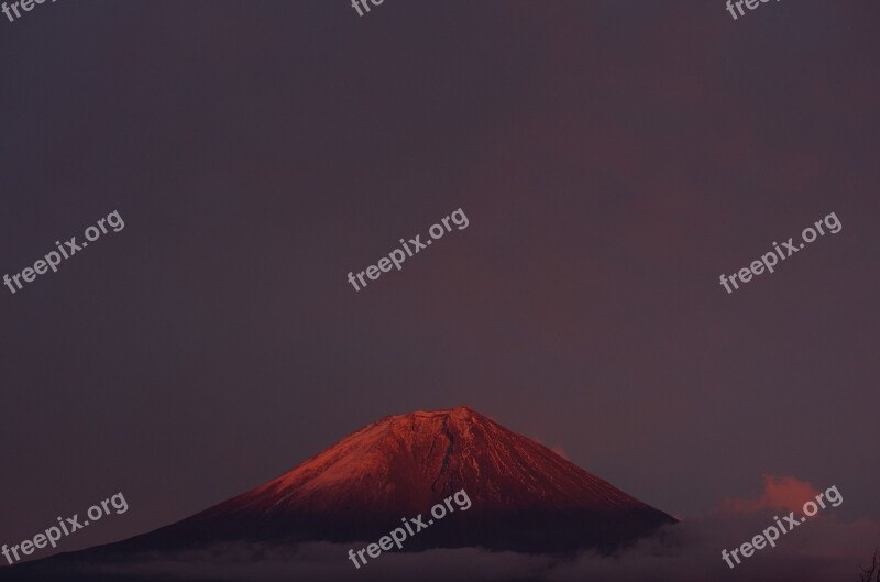 Mt Fuji Red Fuji Mountain Natural Japan