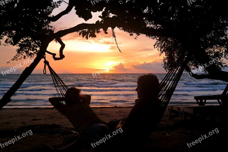 Hammock Relax Beach Evening Free Photos