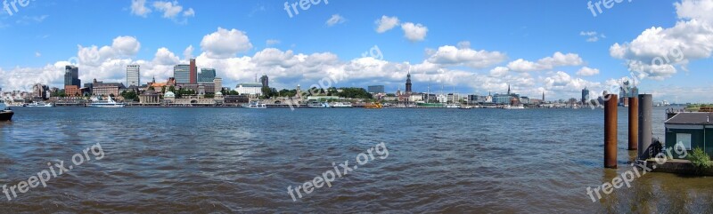 Hamburg Panorama Elbe Port City Hanseatic