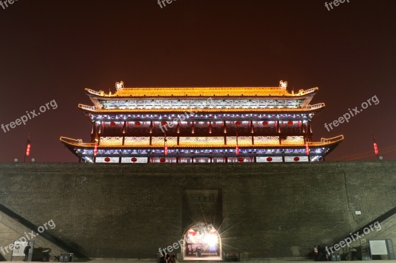 The Scenery Xi'an China The Bell Tower Asia