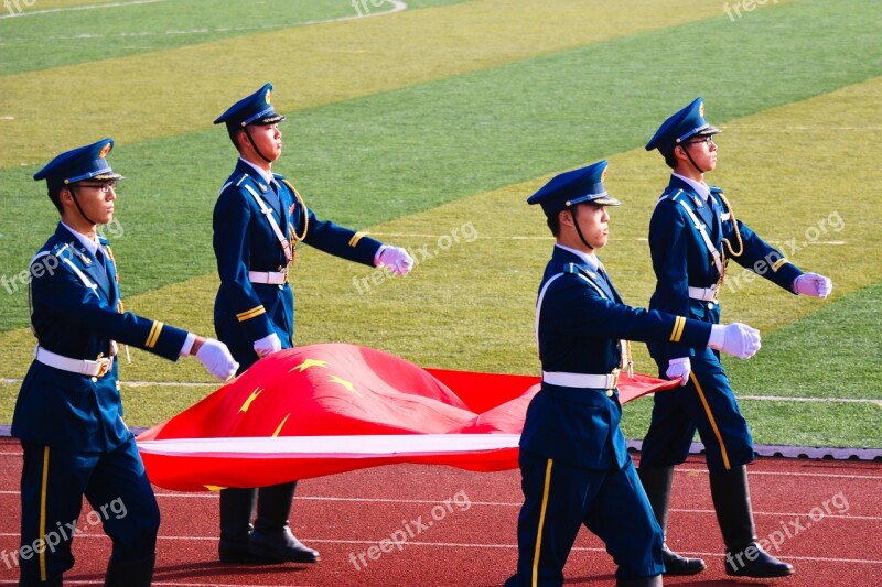 The National Flag Soldier The Flag-raising China Parade