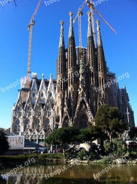 Sagrada Família Church Morning Barcelona Spain