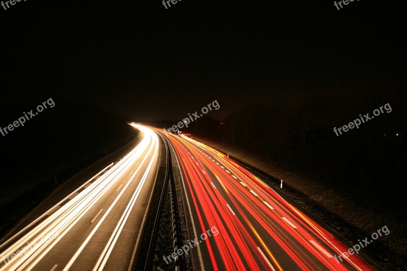 Long Exposure Road Traffic Night Lights