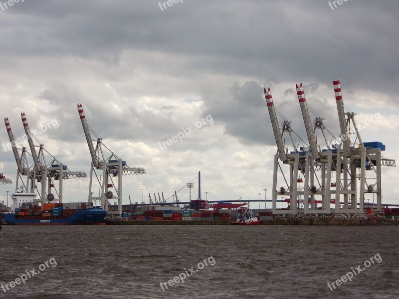 Port Cranes Cargo Harbour Cranes Industry Container