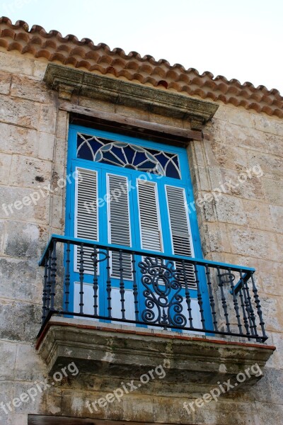 Balcony Blue Door House Village Color