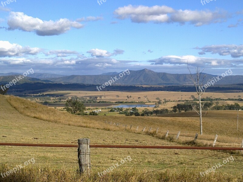 Hills Scene Country Australia Farm