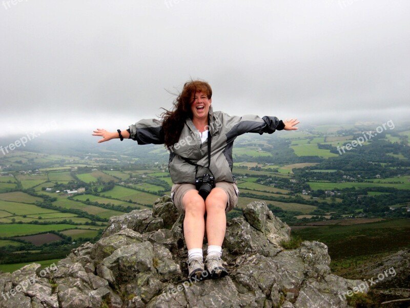 Great Sugar Loaf Ireland Mountain Climbing Woman