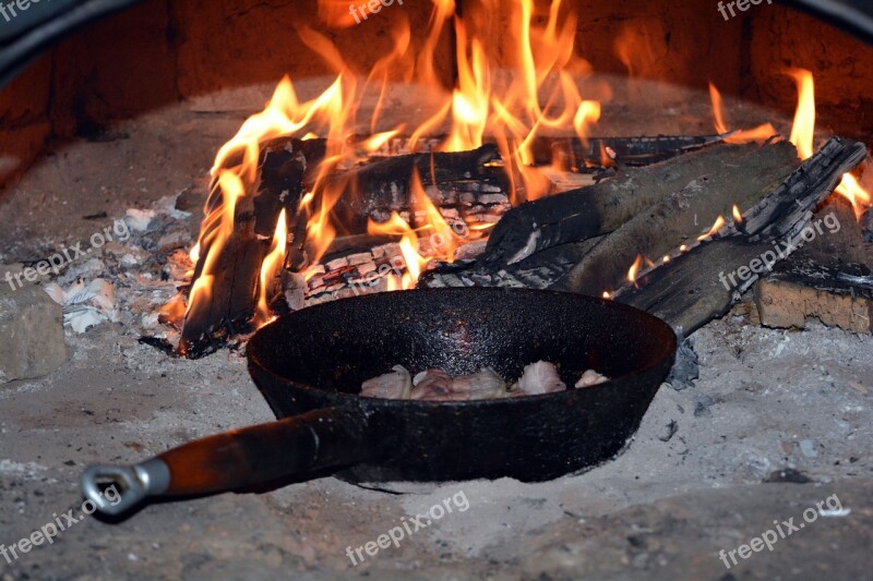 Oven Fire Food Frying Pan Free Photos