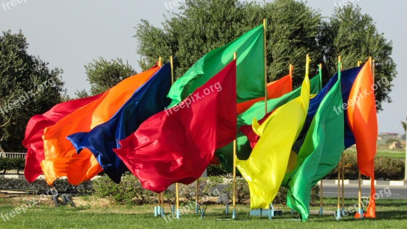 Flags Colours Colorful Festivity Carnival