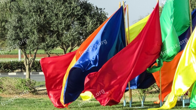 Flags Colours Colorful Festivity Carnival