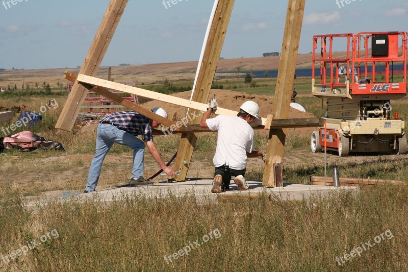 Construction Hardhat Erecting Wind Tower