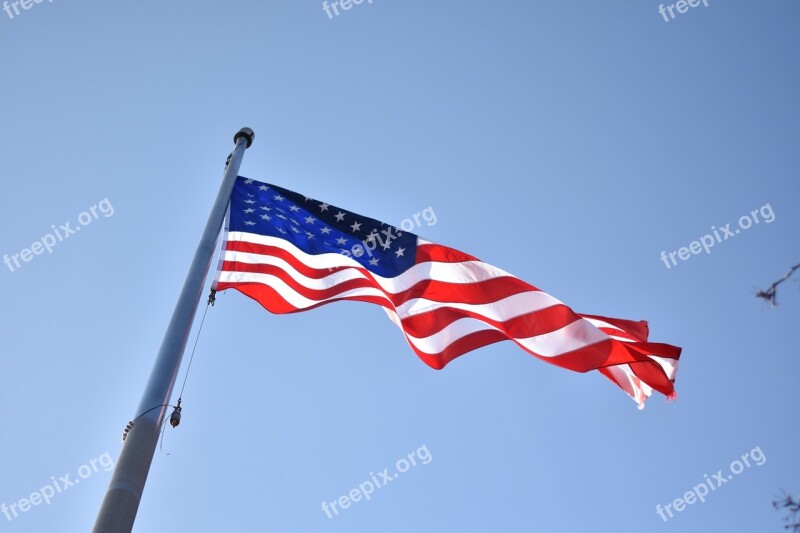 Flag Flag Pole Pole Red White