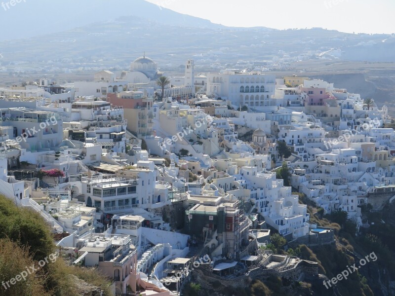 Santorini Island Mediterranean Greece Free Photos