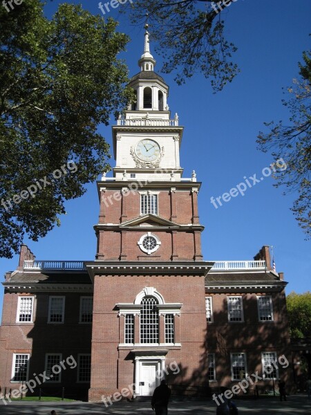 Independence Hall Steeple Tower Historic Architecture