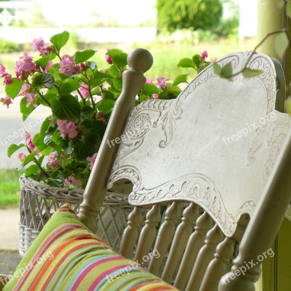 Porch Summer Front Porch Rocking Chair Rustic