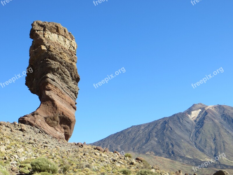 Rock Tenerife Teide Canary Islands Cliff