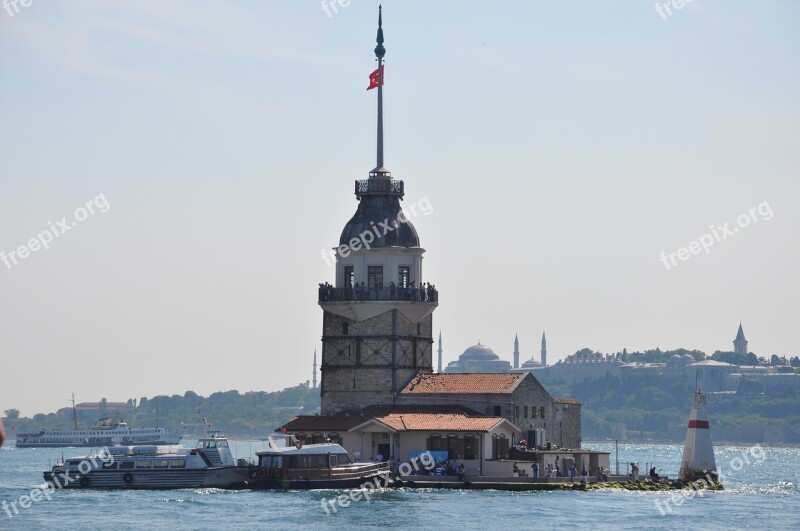 Flag Marine Turkey Maiden's Tower Kiz Kulesi Free Photos