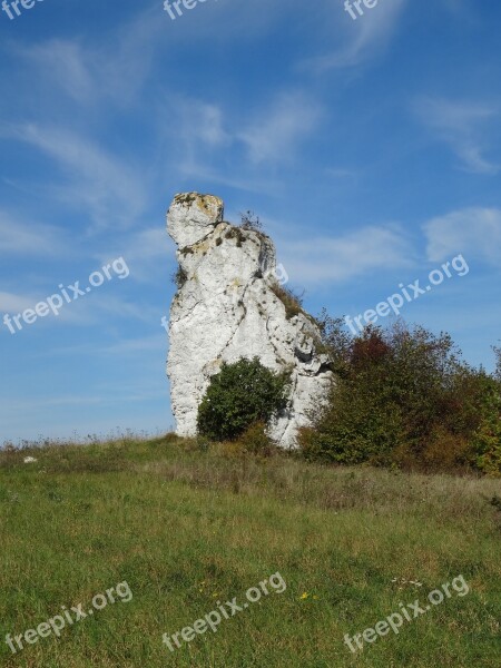 Jerzmanowice Poland Rock Landscape Nature