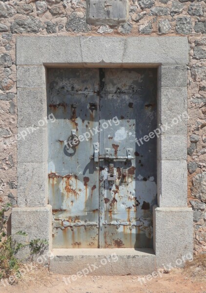 Old Door Weathered Mallorca Port De Soller Rust Metal Gate