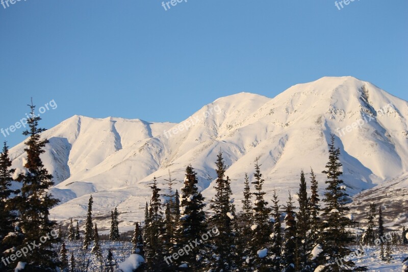 Alaska Mountain White Cold Winter