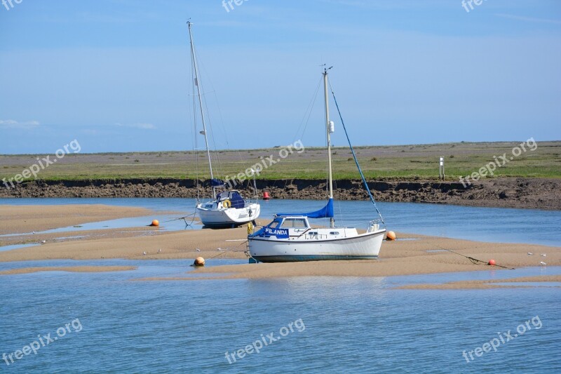 Sailboats Vessels Sandbanks Ships Water