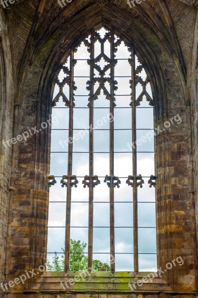 Melrose Abbey Abbey Scotland Church Stone