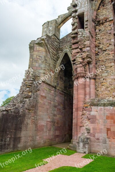 Melrose Abbey Abbey Scotland Church Stone