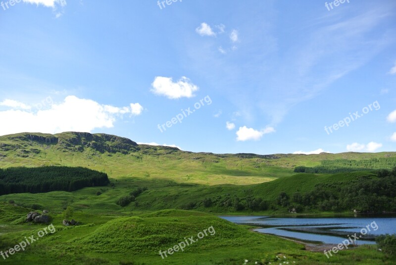 Scotland Sky Sky Blue Grass Green Landscape