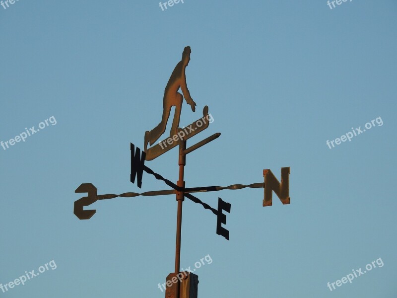 Weather Vane North South Direction Blue