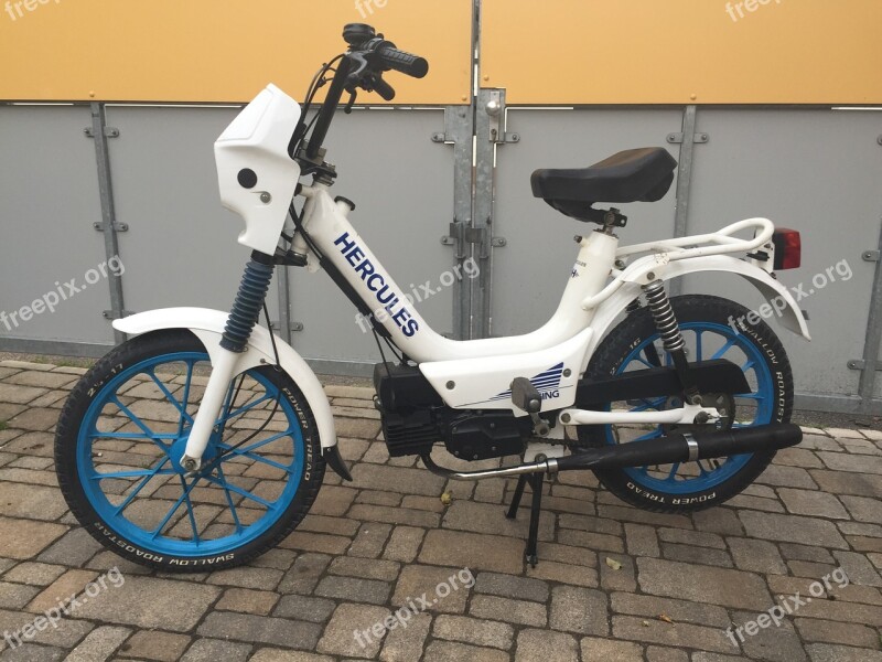 Moped Hercules White 25 Km H Free Photos