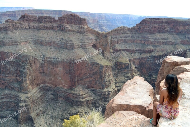 Grand Canyon Rocks Lady Perched Arizona