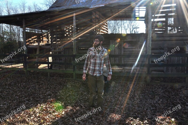 Sunlight Country Barn Mountain Man Sky