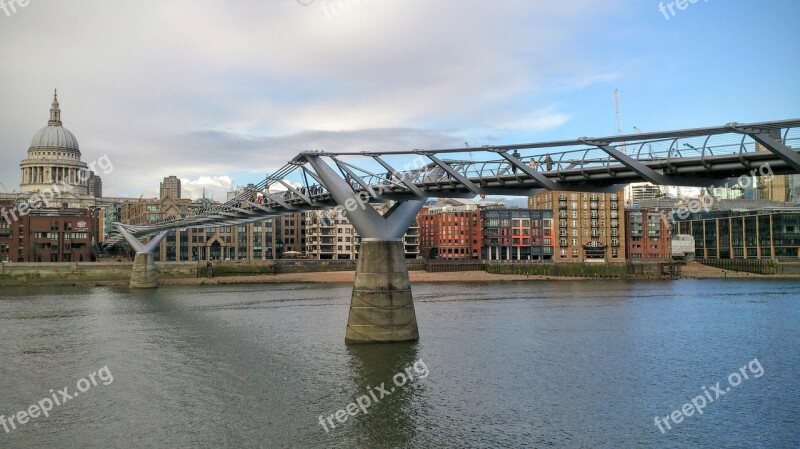 London Millennium Bridge St Paul Thames England