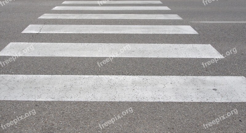 Crosswalk In-street Ped Crossing Pedestrian Crossing White Stripes Free Photos