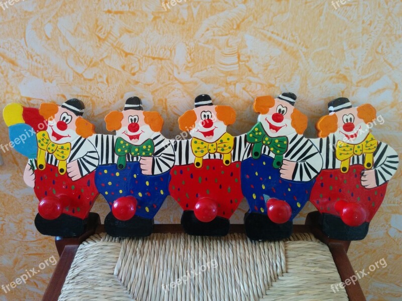 Clowns Hanger Smiles Snowman Children