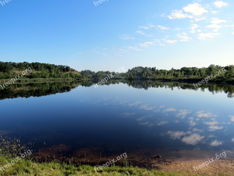 Nature Lake Reflection Scenery Summer