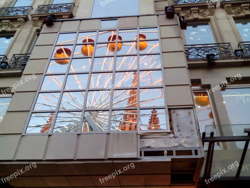 Market Christmas Reflection Glass Mulhouse