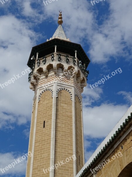 Minaret Mosque Tunis Tunisia The Madina